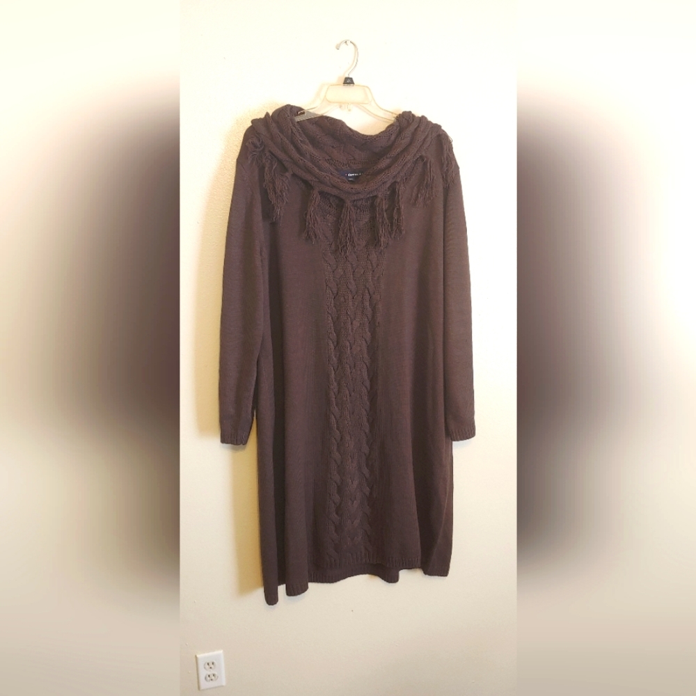 BROWN XTRA THICK SWEATER DRESS 2X 3X